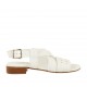 Sandalia para mujer con tachuelas en piel blanca tacon 2 - Tallas disponibles:  34