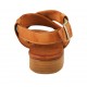 Sandalia para mujer con tachuelas en piel color cuero tacon 2 - Tallas disponibles:  33