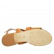 Sandalia para mujer con tachuelas en piel color cuero tacon 2 - Tallas disponibles:  33