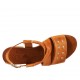 Sandalia para mujer con tachuelas en piel color cuero tacon 2 - Tallas disponibles:  33