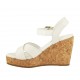 Sandalia para mujer en charol blanco con cinturon, plataforma y cuña 9 - Tallas disponibles:  42, 43, 45