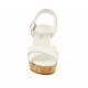 Sandale pour femmes en cuir verni blanc avec courroie, plateforme et talon compensé 9 - Pointures disponibles:  42, 43, 45