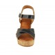 Sandalo da donna in vernice blu con cinturino, plateau e zeppa 9 - Misure disponibili: 33, 34, 42, 43, 44