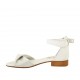 Scarpa aperta da donna in pelle bianca e argento con cinturino tacco 2 - Misure disponibili: 32, 33, 34