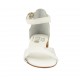 Scarpa aperta da donna in pelle bianca e argento con cinturino tacco 2 - Misure disponibili: 32