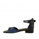 Chaussure ouverte pour femmes en cuir bleu et bleu foncé avec courroie talon 2 - Pointures disponibles:  32, 33, 43