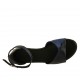 Scarpa aperta da donna in pelle blu e blu scuro con cinturino tacco 2 - Misure disponibili: 32, 33, 43