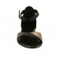 Scarpa aperta da donna in pelle nera e bronzo con cinturino tacco 2 - Misure disponibili: 32, 34