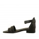 Scarpa aperta da donna in pelle nera con cinturino tacco 2 - Misure disponibili: 32, 33, 44