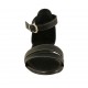 Scarpa aperta da donna in pelle nera con cinturino tacco 2 - Misure disponibili: 32, 33, 44