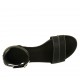 Scarpa aperta da donna in pelle nera con cinturino tacco 2 - Misure disponibili: 32, 33, 44