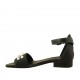Scarpa aperta da donna in pelle nera con cinturino e perle tacco 2 - Misure disponibili: 32, 33, 43, 44, 45