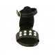 Scarpa aperta da donna in pelle nera con cinturino e perle tacco 2 - Misure disponibili: 32, 33, 43, 44, 45