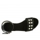 Scarpa aperta da donna in pelle nera con cinturino e perle tacco 2 - Misure disponibili: 32, 33, 43, 44, 45