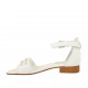 Scarpa aperta da donna in pelle bianca con cinturino e perle tacco 2 - Misure disponibili: 32, 33, 34, 43, 44