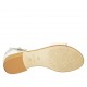 Scarpa aperta da donna in pelle bianca con cinturino e perle tacco 2 - Misure disponibili: 32, 33, 34, 43, 44