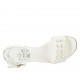 Chaussure ouverte pour femmes en cuir blanc avec courroie et perles talon 2 - Pointures disponibles:  32, 33, 34, 43, 44