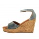 Scarpa aperta da donna con cinturino, zeppa e plateau in pelle avio zeppa 9 - Misure disponibili: 43, 44