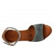 Scarpa aperta da donna con cinturino, zeppa e plateau in pelle avio zeppa 9 - Misure disponibili: 43, 44