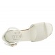 Scarpa aperta da donna con cinturino e plateau in pelle stampata bianca zeppa 7 - Misure disponibili: 44