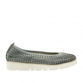 Ballerina da donna in pelle forata avio zeppa 3 - Misure disponibili: 32