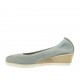 Escarpin pour femmes en cuir bleu gris talon compensé 4 - Pointures disponibles:  42, 43, 44