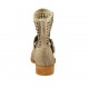 Bottines pour femmes avec boucle en cuir et cuir perforé taupe talon 3 - Pointures disponibles:  32, 33