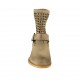 Woman's ankle boot with buckle in taupe leather and pierced leather heel 3 - Available sizes:  32, 33
