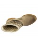 Bottines pour femmes avec boucle en cuir et cuir perforé taupe talon 3 - Pointures disponibles:  32, 33