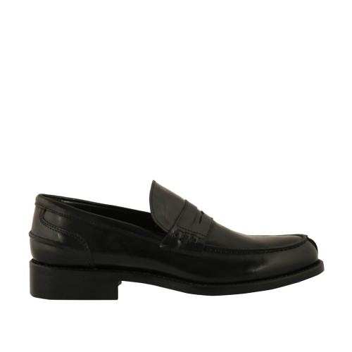 Mocassino elegante e classico da uomo in pelle nera - Misure disponibili: 36, 37, 38, 46, 48