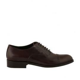 Chaussure richelieu élégant avec bout droit pour hommes en cuir marron - Pointures disponibles:  37, 49, 50