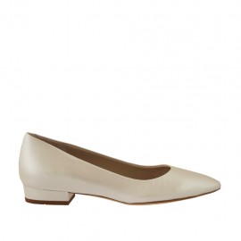 Escarpin pour femmes en cuir ivoire perlé talon 2 - Pointures disponibles:  33, 34