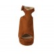 Woman's sandal in tobacco suede with ankle strap, platform and heel 9 in printed cork - Available sizes:  31, 34, 42