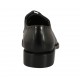 Men's laced derby shoe with floral captoe in black leather - Available sizes:  50
