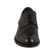 Men's laced derby shoe with floral captoe in black leather - Available sizes:  50
