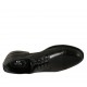 Men's laced derby shoe with floral captoe in black leather - Available sizes:  50