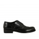 Chaussure richelieu élégant avec bout golf pour hommes en cuir noir - Pointures disponibles:  50