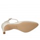 Scarpa aperta da donna con cinturino in pelle avorio perlato tacco 7 - Misure disponibili: 43, 44, 45