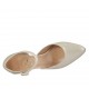 Woman's open shoe with strap in pearled ivory leather heel 7 - Available sizes:  43, 44, 45