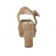 Sandalia para mujeres con plataforma y cinturon en gamuza arena tacon 9 - Tallas disponibles:  31