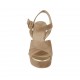 Sandalia para mujeres con plataforma y cinturon en gamuza arena tacon 9 - Tallas disponibles:  31
