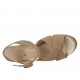 Sandalia para mujeres con plataforma y cinturon en gamuza arena tacon 9 - Tallas disponibles:  31