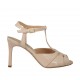 Sandalia para mujer en charol desnudo con cinturon tacon 8 - Tallas disponibles:  42