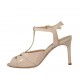 Sandale pour femmes en cuir verni nue avec courroie talon 8 - Pointures disponibles:  42