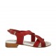 Sandalia para mujer en piel roja tacon 2 - Tallas disponibles:  33, 42, 43