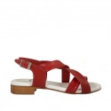 Sandalia para mujer en piel roja tacon 2