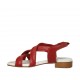 Sandalo da donna in pelle rossa tacco 2 - Misure disponibili: 33, 42, 43, 44, 45