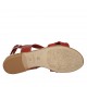 Sandalia para mujer en piel roja tacon 2 - Tallas disponibles:  33, 42, 43