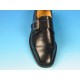 Scarpa elegante con fibbia e puntale floreale da uomo in pelle nera - Misure disponibili: 45, 50, 52, 53, 54