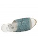 Mule ouvert pour femmes en cuir perforé turquoise talon compensé  9 - Pointures disponibles:  43, 44
